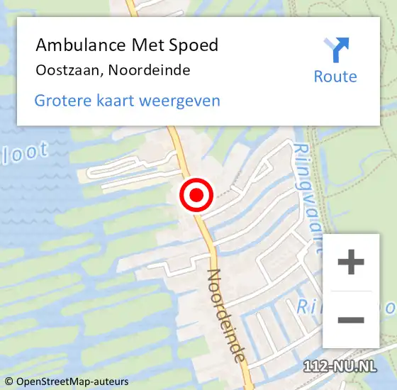 Locatie op kaart van de 112 melding: Ambulance Met Spoed Naar Oostzaan, Noordeinde op 6 augustus 2024 15:06