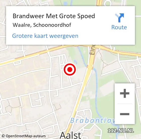 Locatie op kaart van de 112 melding: Brandweer Met Grote Spoed Naar Waalre, Schoonoordhof op 6 augustus 2024 15:30