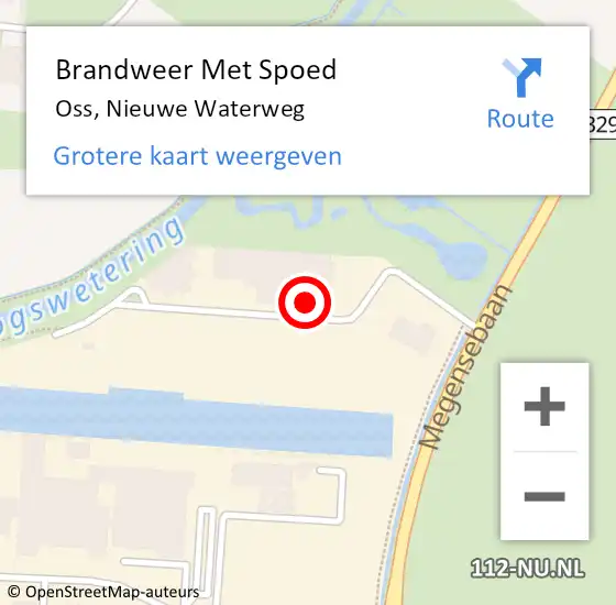 Locatie op kaart van de 112 melding: Brandweer Met Spoed Naar Oss, Nieuwe Waterweg op 6 augustus 2024 15:48