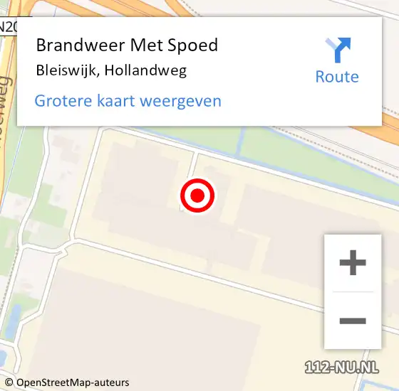 Locatie op kaart van de 112 melding: Brandweer Met Spoed Naar Bleiswijk, Hollandweg op 6 augustus 2024 15:59