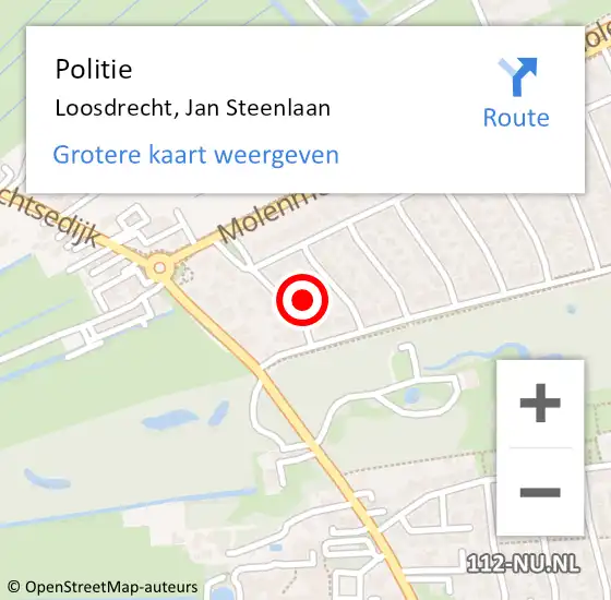 Locatie op kaart van de 112 melding: Politie Loosdrecht, Jan Steenlaan op 6 augustus 2024 16:10