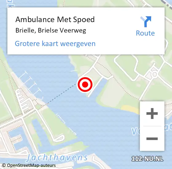 Locatie op kaart van de 112 melding: Ambulance Met Spoed Naar Brielle, Brielse Veerweg op 6 augustus 2024 16:36