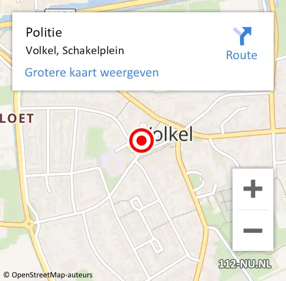 Locatie op kaart van de 112 melding: Politie Volkel, Schakelplein op 6 augustus 2024 17:17