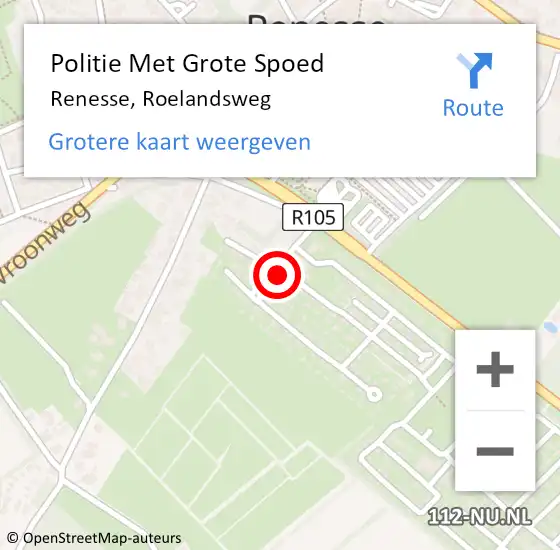 Locatie op kaart van de 112 melding: Politie Met Grote Spoed Naar Renesse, Roelandsweg op 6 augustus 2024 17:41