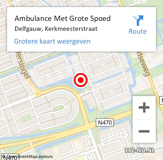 Locatie op kaart van de 112 melding: Ambulance Met Grote Spoed Naar Delfgauw, Kerkmeesterstraat op 6 augustus 2024 17:43