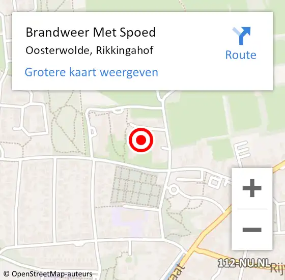 Locatie op kaart van de 112 melding: Brandweer Met Spoed Naar Oosterwolde, Rikkingahof op 6 augustus 2024 17:46