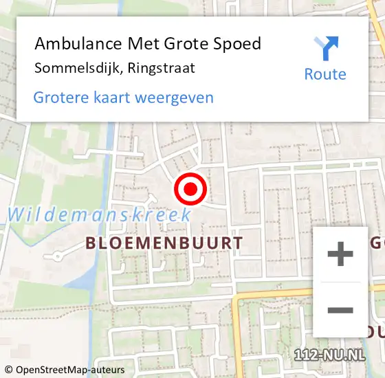 Locatie op kaart van de 112 melding: Ambulance Met Grote Spoed Naar Sommelsdijk, Ringstraat op 6 augustus 2024 18:28