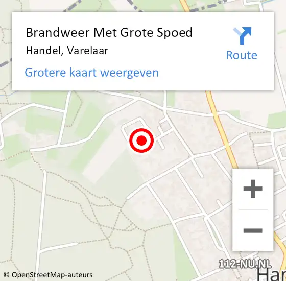 Locatie op kaart van de 112 melding: Brandweer Met Grote Spoed Naar Handel, Varelaar op 6 augustus 2024 18:37