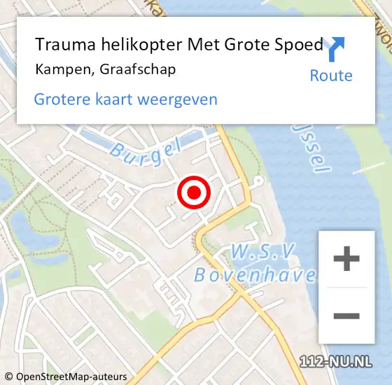 Locatie op kaart van de 112 melding: Trauma helikopter Met Grote Spoed Naar Kampen, Graafschap op 6 augustus 2024 20:22