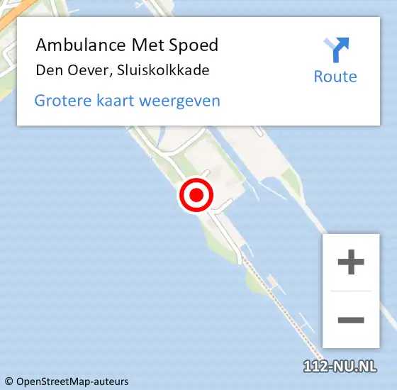 Locatie op kaart van de 112 melding: Ambulance Met Spoed Naar Den Oever, Sluiskolkkade op 15 oktober 2014 14:50