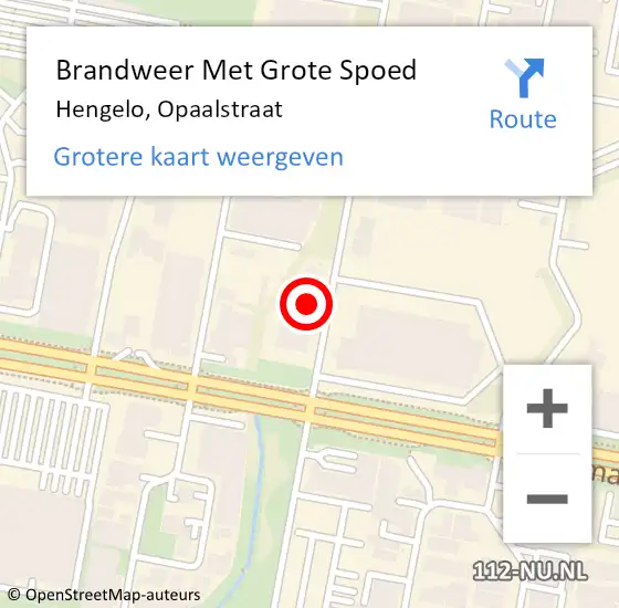 Locatie op kaart van de 112 melding: Brandweer Met Grote Spoed Naar Hengelo, Opaalstraat op 6 augustus 2024 20:44