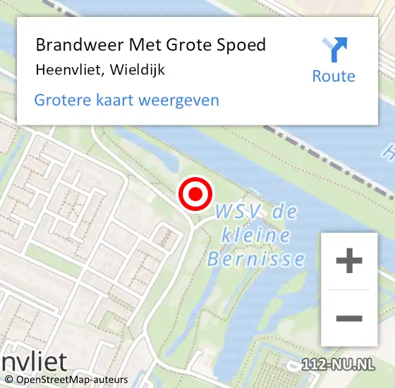 Locatie op kaart van de 112 melding: Brandweer Met Grote Spoed Naar Heenvliet, Wieldijk op 6 augustus 2024 20:47