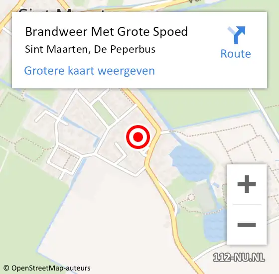 Locatie op kaart van de 112 melding: Brandweer Met Grote Spoed Naar Sint Maarten, De Peperbus op 6 augustus 2024 22:07