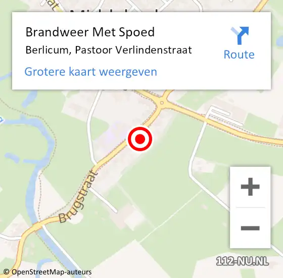 Locatie op kaart van de 112 melding: Brandweer Met Spoed Naar Berlicum, Pastoor Verlindenstraat op 6 augustus 2024 22:13