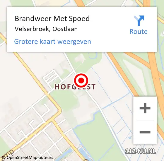 Locatie op kaart van de 112 melding: Brandweer Met Spoed Naar Velserbroek, Oostlaan op 6 augustus 2024 22:38