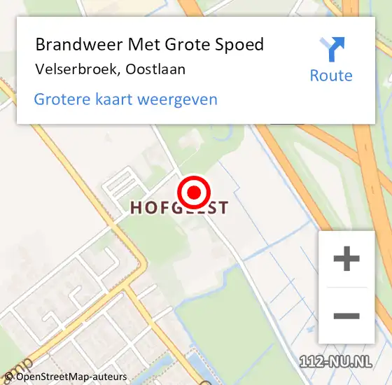 Locatie op kaart van de 112 melding: Brandweer Met Grote Spoed Naar Velserbroek, Oostlaan op 6 augustus 2024 22:43