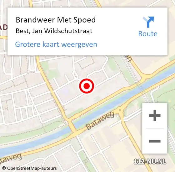 Locatie op kaart van de 112 melding: Brandweer Met Spoed Naar Best, Jan Wildschutstraat op 6 augustus 2024 22:53