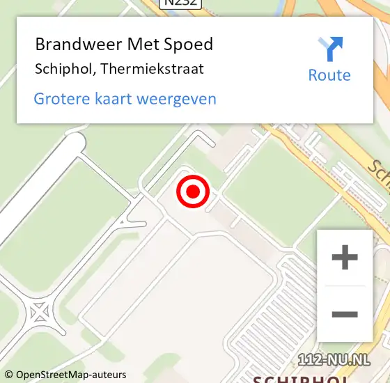 Locatie op kaart van de 112 melding: Brandweer Met Spoed Naar Schiphol, Thermiekstraat op 6 augustus 2024 22:59