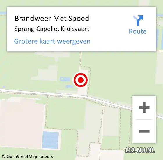 Locatie op kaart van de 112 melding: Brandweer Met Spoed Naar Sprang-Capelle, Kruisvaart op 6 augustus 2024 23:43