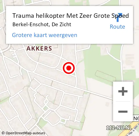 Locatie op kaart van de 112 melding: Trauma helikopter Met Zeer Grote Spoed Naar Berkel-Enschot, De Zicht op 7 augustus 2024 04:31