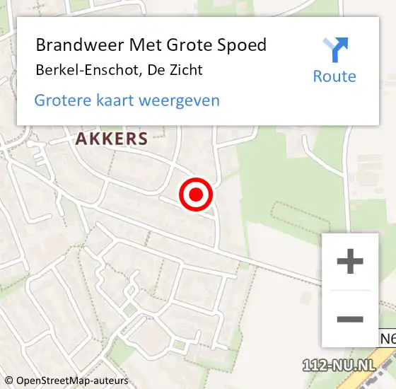 Locatie op kaart van de 112 melding: Brandweer Met Grote Spoed Naar Berkel-Enschot, De Zicht op 7 augustus 2024 04:31