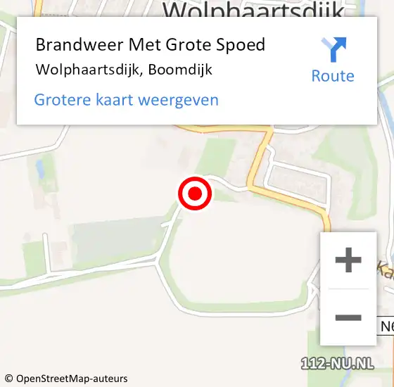 Locatie op kaart van de 112 melding: Brandweer Met Grote Spoed Naar Wolphaartsdijk, Boomdijk op 7 augustus 2024 04:42