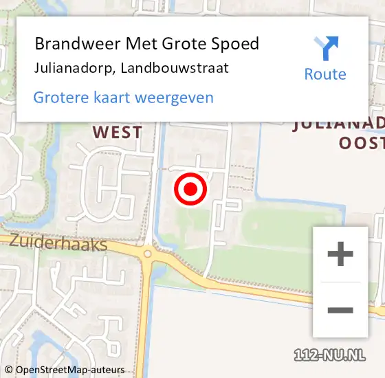 Locatie op kaart van de 112 melding: Brandweer Met Grote Spoed Naar Julianadorp, Landbouwstraat op 7 augustus 2024 05:59