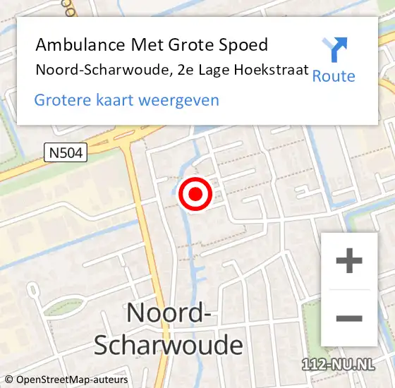 Locatie op kaart van de 112 melding: Ambulance Met Grote Spoed Naar Noord-Scharwoude, 2e Lage Hoekstraat op 7 augustus 2024 05:59