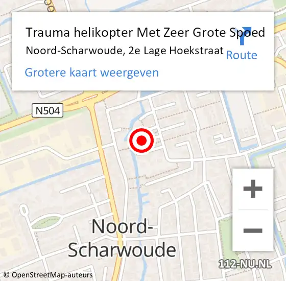 Locatie op kaart van de 112 melding: Trauma helikopter Met Zeer Grote Spoed Naar Noord-Scharwoude, 2e Lage Hoekstraat op 7 augustus 2024 06:01