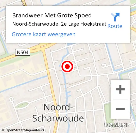 Locatie op kaart van de 112 melding: Brandweer Met Grote Spoed Naar Noord-Scharwoude, 2e Lage Hoekstraat op 7 augustus 2024 06:11