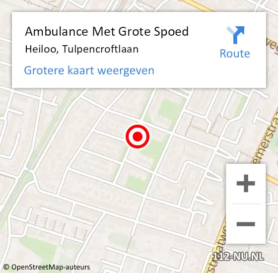 Locatie op kaart van de 112 melding: Ambulance Met Grote Spoed Naar Heiloo, Tulpencroftlaan op 7 augustus 2024 06:21