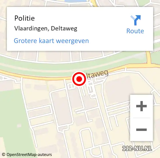 Locatie op kaart van de 112 melding: Politie Vlaardingen, Deltaweg op 7 augustus 2024 07:12