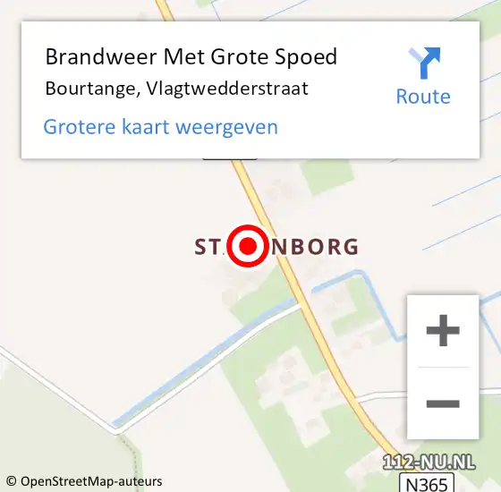 Locatie op kaart van de 112 melding: Brandweer Met Grote Spoed Naar Bourtange, Vlagtwedderstraat op 7 augustus 2024 07:29