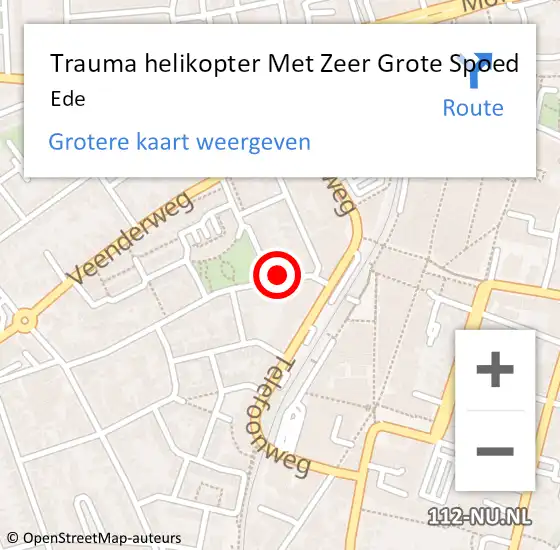 Locatie op kaart van de 112 melding: Trauma helikopter Met Zeer Grote Spoed Naar Ede op 7 augustus 2024 08:37