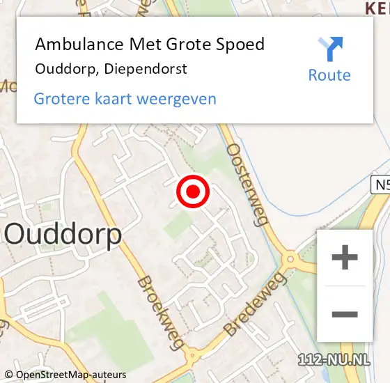 Locatie op kaart van de 112 melding: Ambulance Met Grote Spoed Naar Ouddorp, Diependorst op 7 augustus 2024 10:39