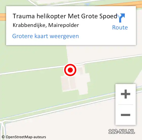 Locatie op kaart van de 112 melding: Trauma helikopter Met Grote Spoed Naar Krabbendijke, Mairepolder op 7 augustus 2024 11:11