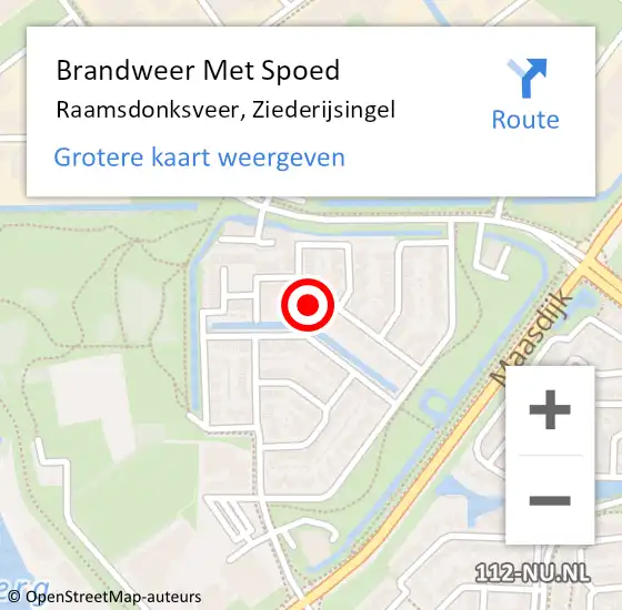 Locatie op kaart van de 112 melding: Brandweer Met Spoed Naar Raamsdonksveer, Ziederijsingel op 7 augustus 2024 11:17