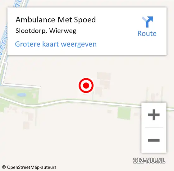 Locatie op kaart van de 112 melding: Ambulance Met Spoed Naar Slootdorp, Wierweg op 7 augustus 2024 12:07