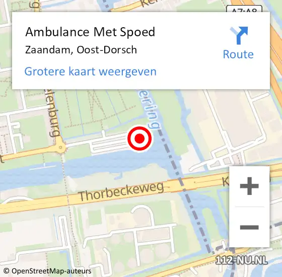 Locatie op kaart van de 112 melding: Ambulance Met Spoed Naar Zaandam, Oost-Dorsch op 7 augustus 2024 12:19