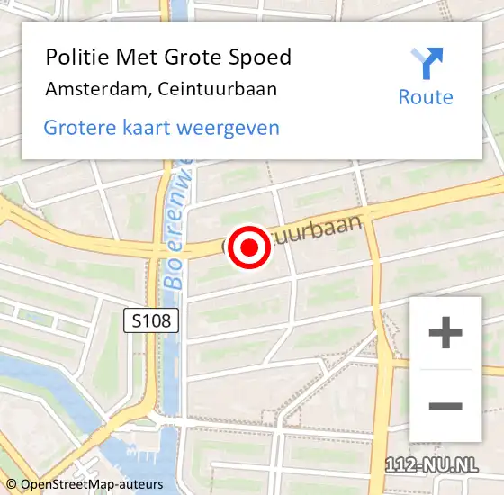 Locatie op kaart van de 112 melding: Politie Met Grote Spoed Naar Amsterdam, Ceintuurbaan op 7 augustus 2024 12:19