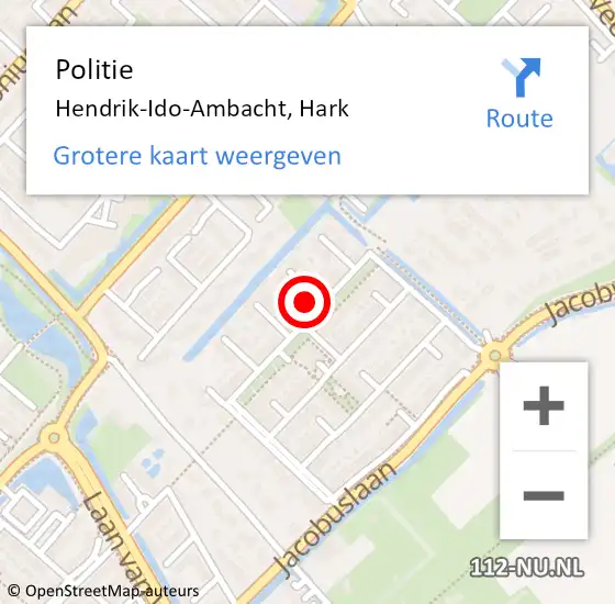 Locatie op kaart van de 112 melding: Politie Hendrik-Ido-Ambacht, Hark op 7 augustus 2024 12:38