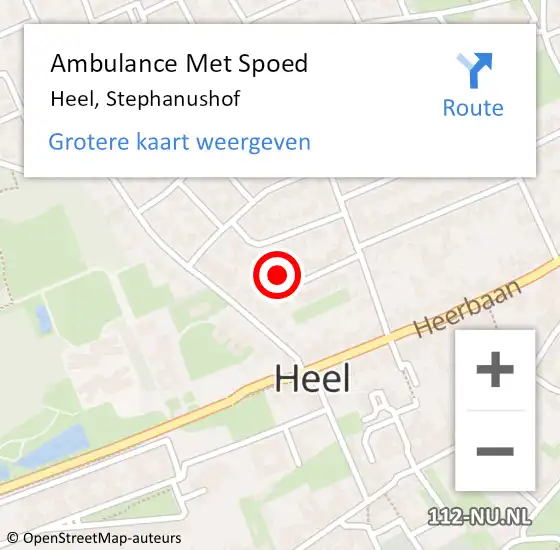 Locatie op kaart van de 112 melding: Ambulance Met Spoed Naar Heel, Stephanushof op 7 augustus 2024 13:19