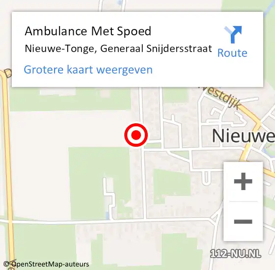 Locatie op kaart van de 112 melding: Ambulance Met Spoed Naar Nieuwe-Tonge, Generaal Snijdersstraat op 7 augustus 2024 13:21