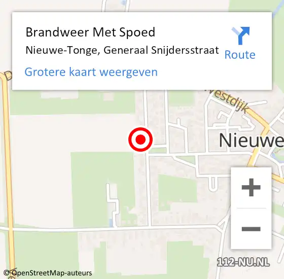 Locatie op kaart van de 112 melding: Brandweer Met Spoed Naar Nieuwe-Tonge, Generaal Snijdersstraat op 7 augustus 2024 13:33