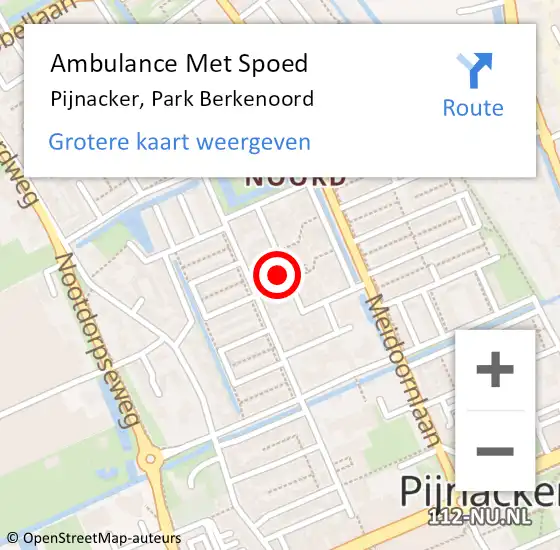 Locatie op kaart van de 112 melding: Ambulance Met Spoed Naar Pijnacker, Park Berkenoord op 7 augustus 2024 13:41