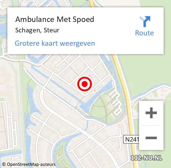 Locatie op kaart van de 112 melding: Ambulance Met Spoed Naar Schagen, Steur op 7 augustus 2024 14:22