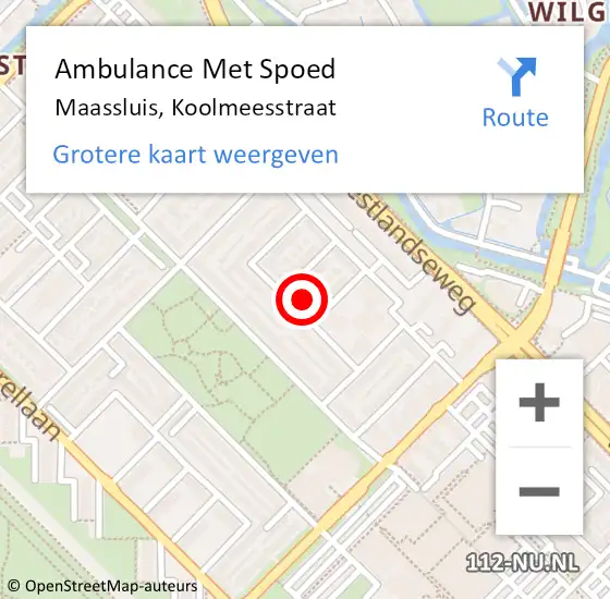 Locatie op kaart van de 112 melding: Ambulance Met Spoed Naar Maassluis, Koolmeesstraat op 7 augustus 2024 14:23