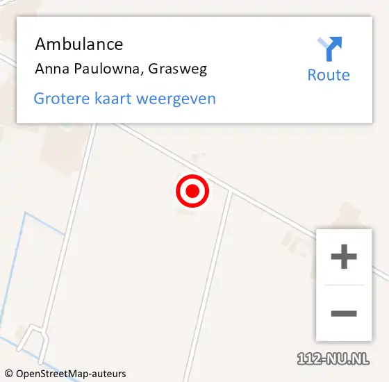 Locatie op kaart van de 112 melding: Ambulance Anna Paulowna, Grasweg op 7 augustus 2024 15:16