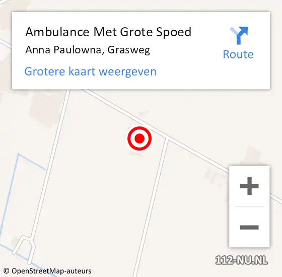 Locatie op kaart van de 112 melding: Ambulance Met Grote Spoed Naar Anna Paulowna, Grasweg op 7 augustus 2024 15:18