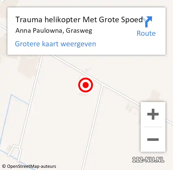 Locatie op kaart van de 112 melding: Trauma helikopter Met Grote Spoed Naar Anna Paulowna, Grasweg op 7 augustus 2024 15:18